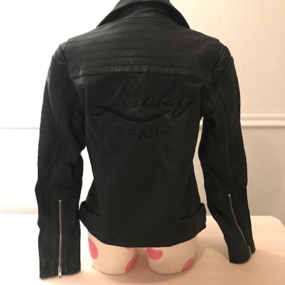 Lucky Brand Black Lambskin Biker Jacket - Picture 4 of 5